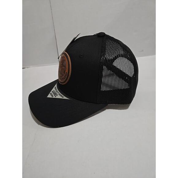 Mexico Eagle Leather Trucker Hat Cap SnapBack Black - Picture 5 of 8
